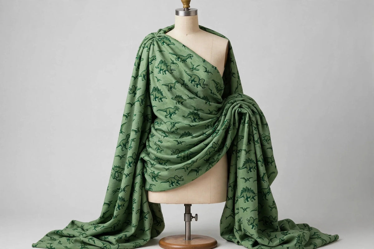 Dinosaur Print Jersey — Draped view