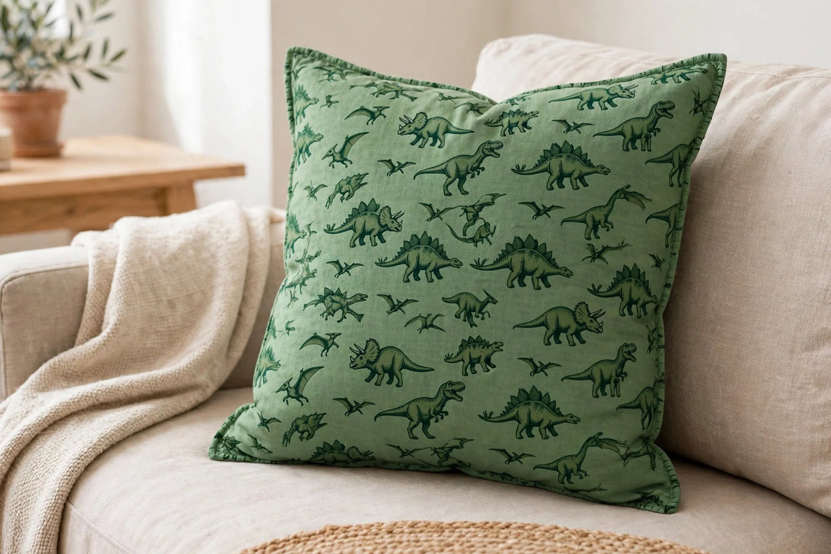 Dinosaur Print Jersey — Lifestyle cushion view