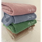 Waved urban rib knit fabric by the yard - dusty rose, denim blue, kelly green, coffee, taupe colorways