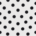 Black polka dots on white Urban Rib knit fabric by the yard