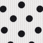 Black polka dots on white Urban Rib knit - rib texture detail