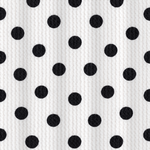 Black polka dots on white Urban Rib knit fabric, soft drape