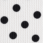 Black polka dots on white Urban Rib knit fabric - print scale