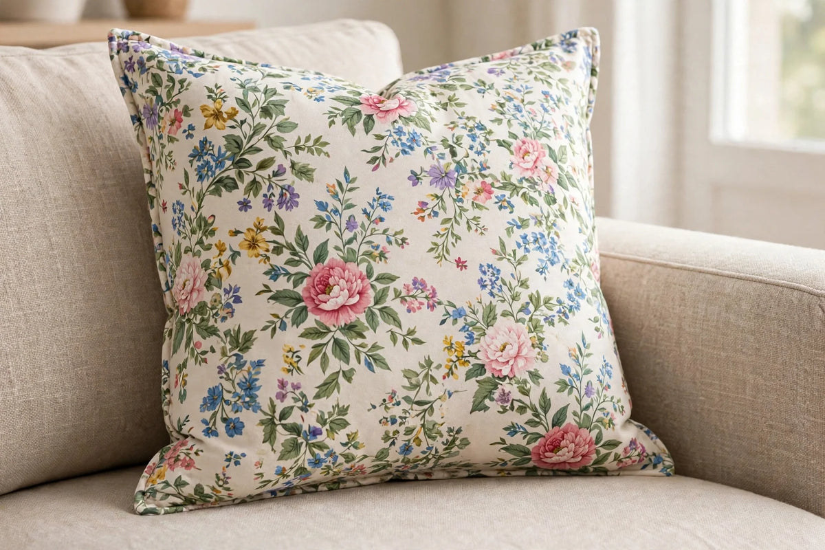 Garden Floral Rayon — Lifestyle cushion view