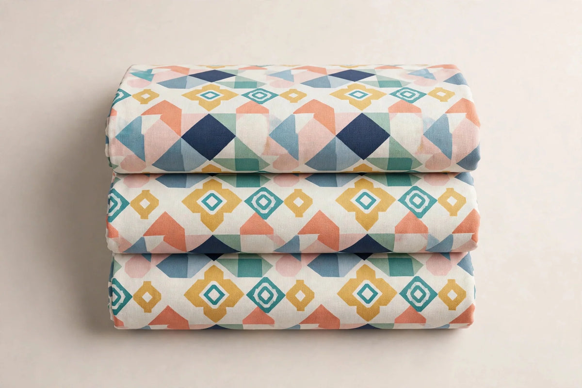 Geo Pop Cotton — Folded stack view