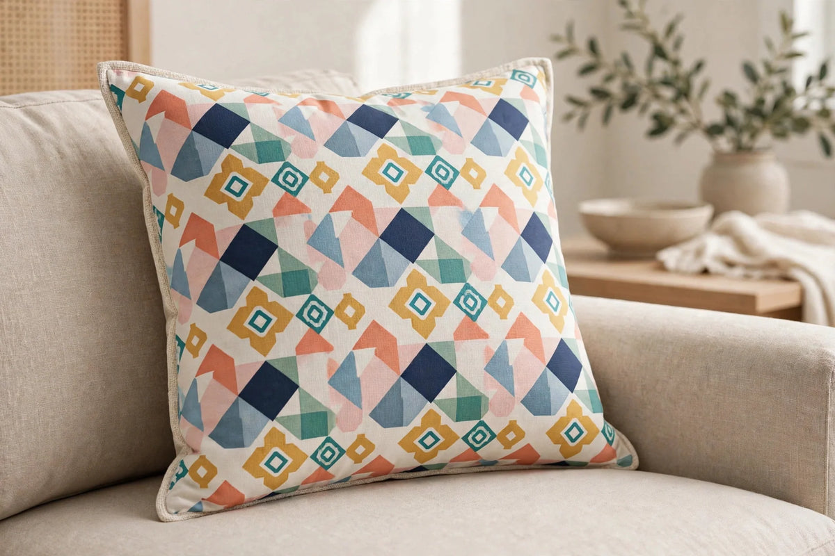 Geo Pop Cotton — Lifestyle cushion view