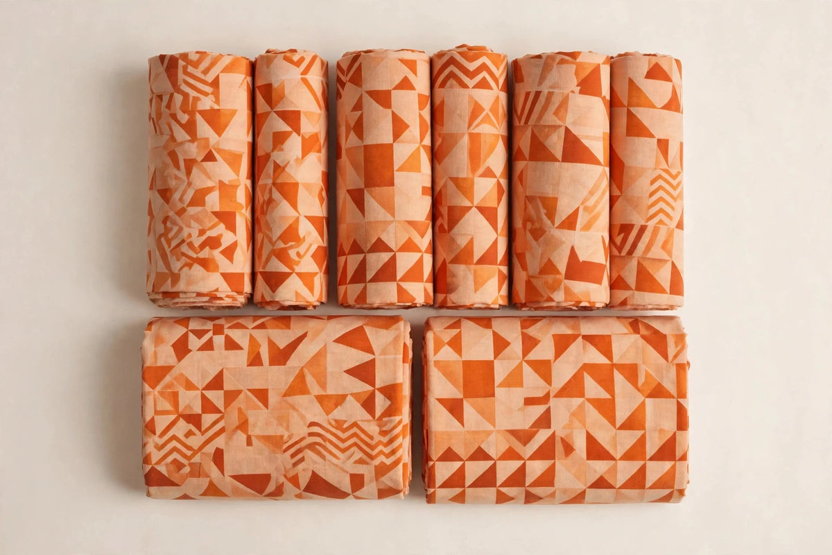 Geo Sunset Cotton — Folded stack view