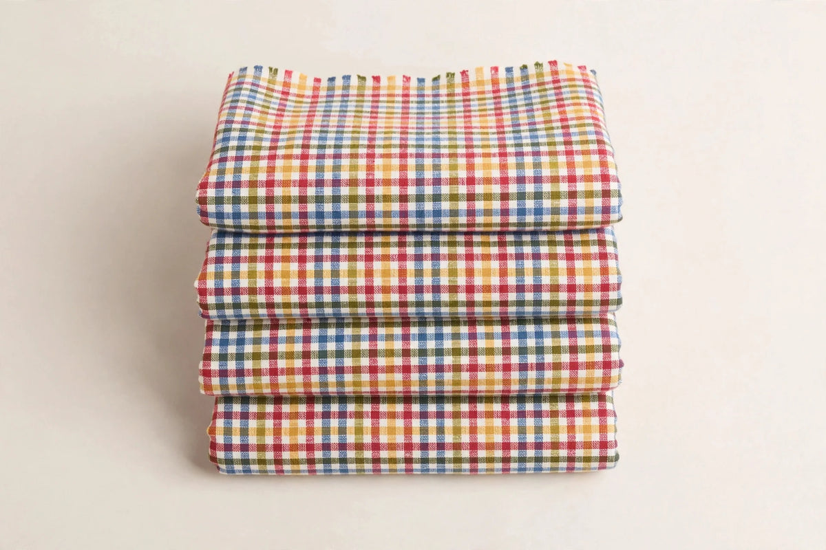 Gingham Check Cotton — Folded stack view