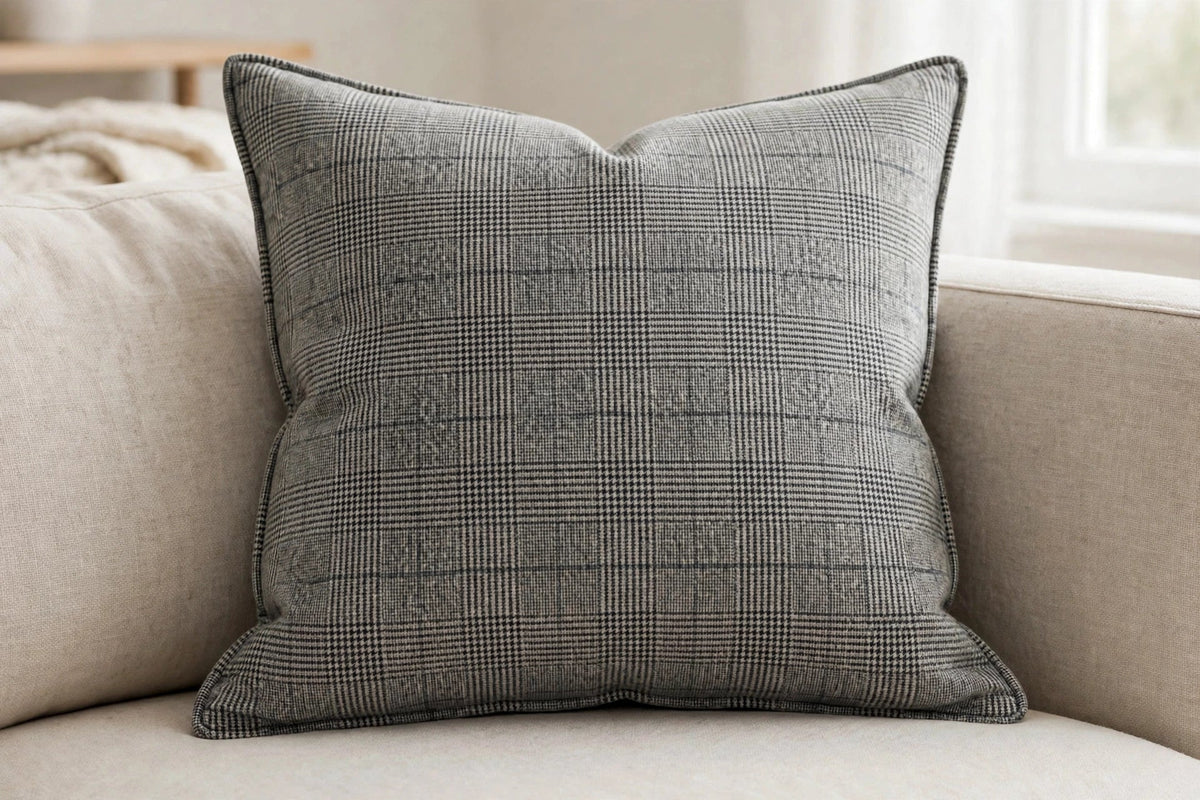 Glen Plaid Woven — Lifestyle cushion view