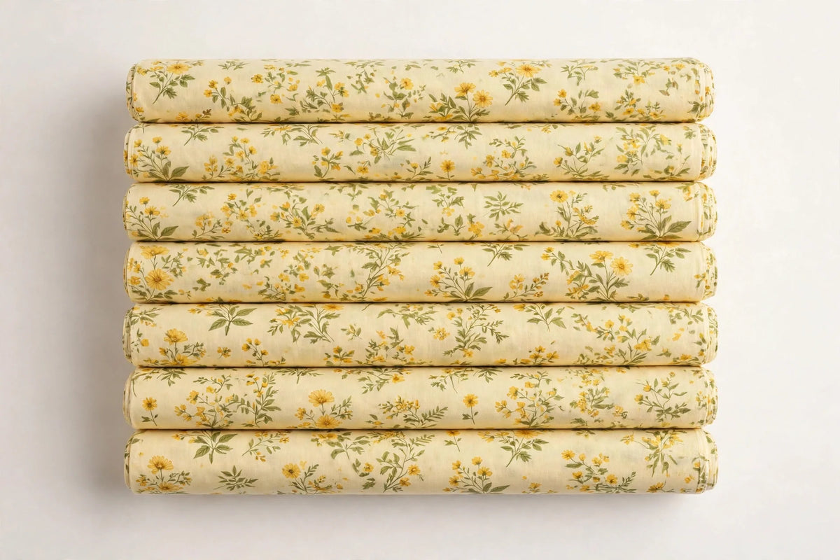Golden Hour Floral Cotton — Folded stack view