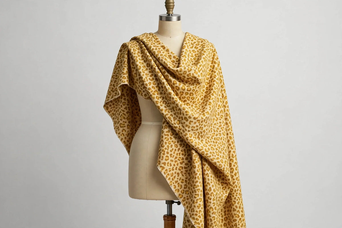 Golden Savanna Animal Print Canvas — Draped view