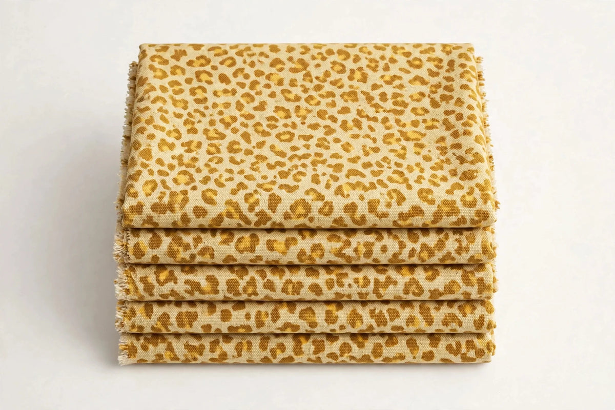 Golden Savanna Animal Print Canvas — Folded stack view