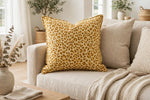 Golden Savanna Animal Print Canvas — Lifestyle cushion view