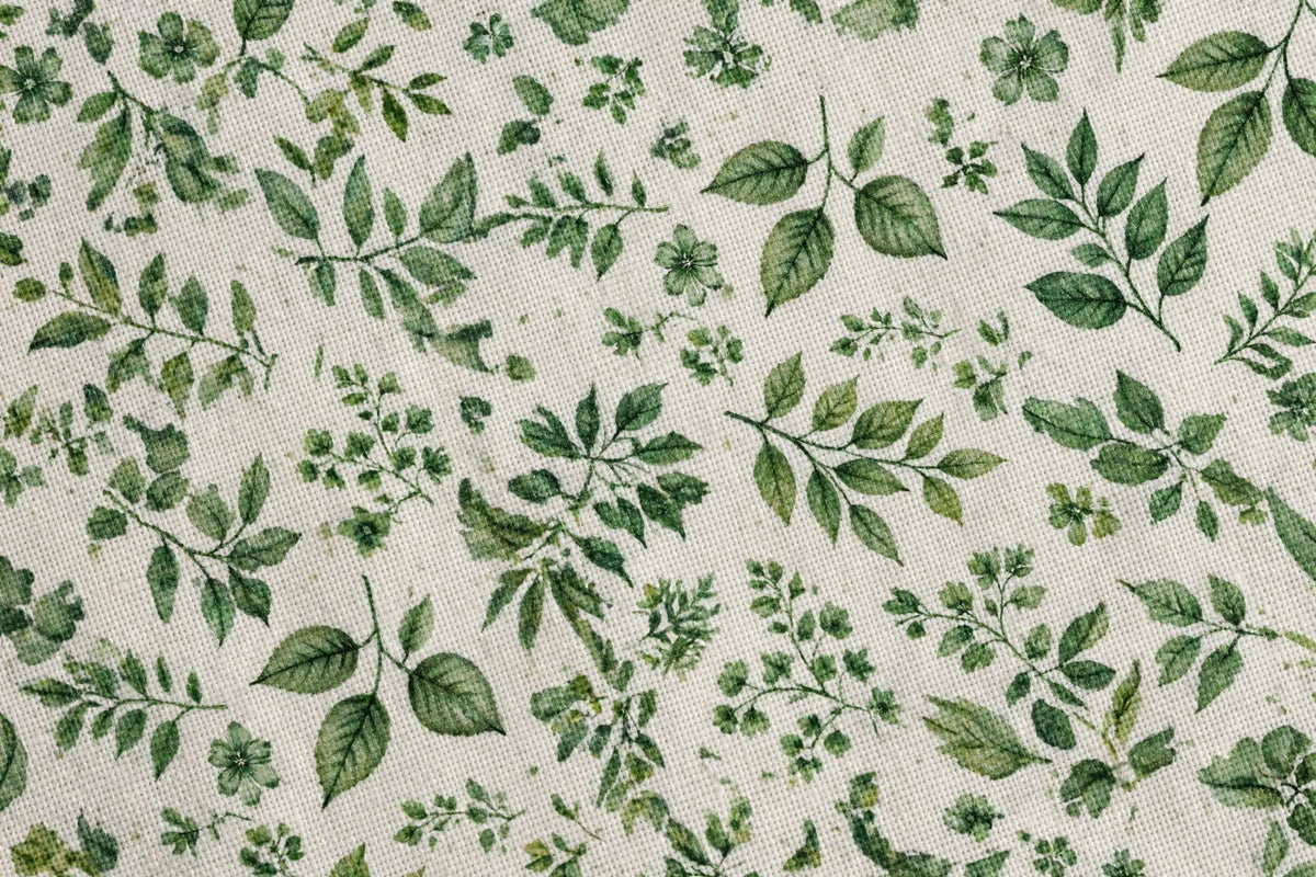 Green Leaf Print — Pattern detail view