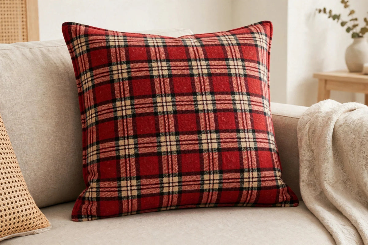Heritage Plaid Flannel — Lifestyle cushion view