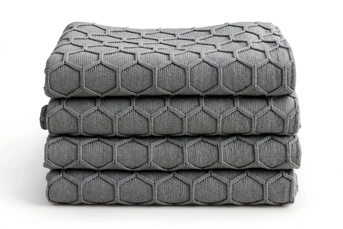 Hexagon Knit — Folded stack view