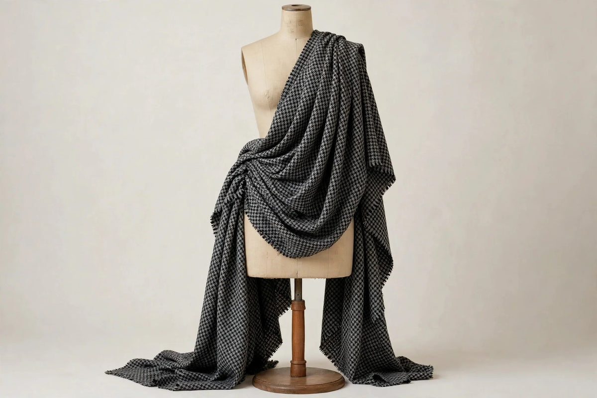 Houndstooth Woven — Draped view