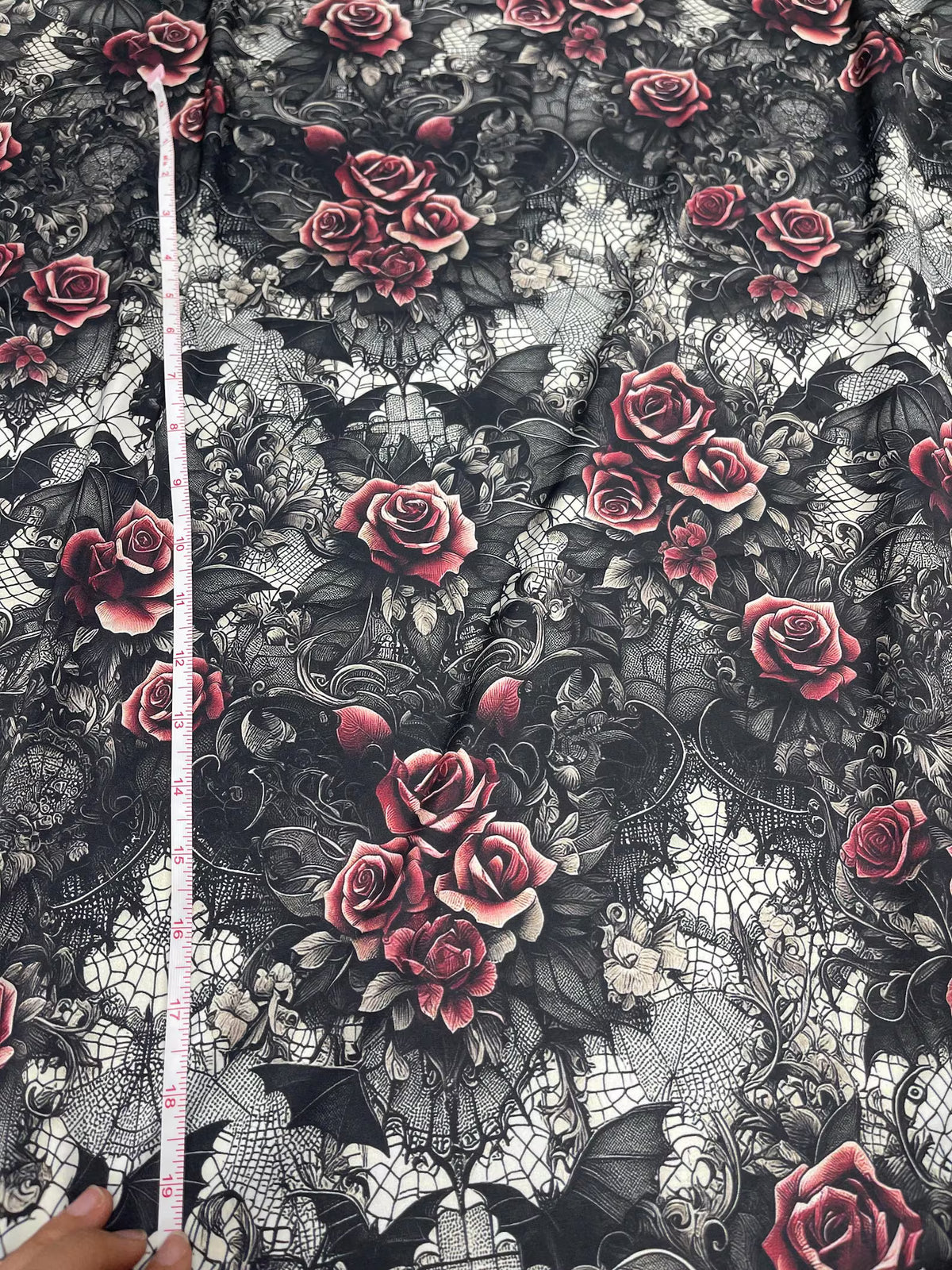 Whimsical gothic seamless fabric draped view