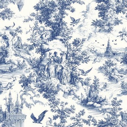Pink english garden toile fabric draped view