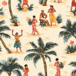 Vintage hawaii tiki fabric close-up texture detail