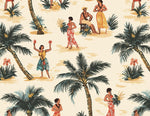 Vintage hawaii tiki fabric draped view