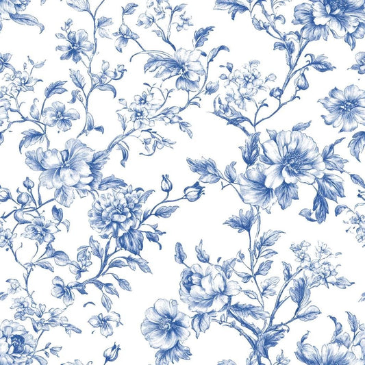 Blue french toile fabric