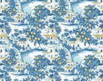 Mediterranean lemon grove fabric draped view