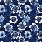 Nishigori indigo shibori floral fabric