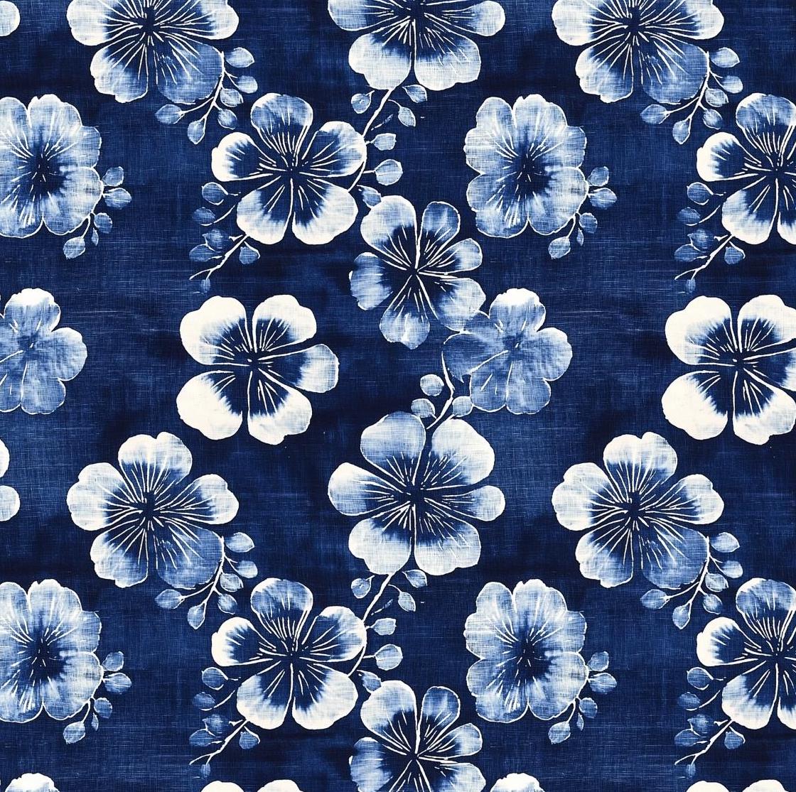 Nishigori indigo shibori floral fabric