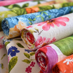 French noir dark floral fabric detail view