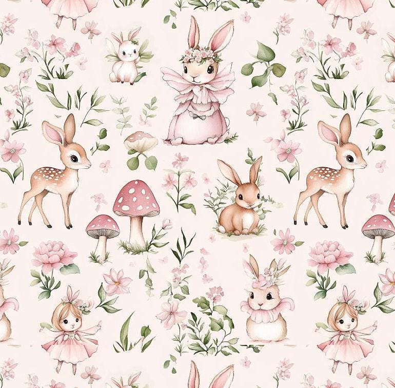 Whimsical woodland fairy tale fabric