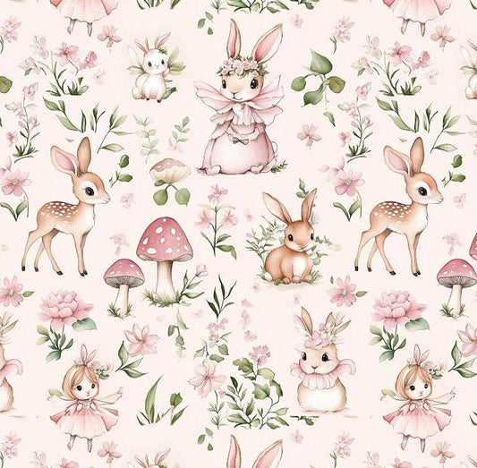Whimsical woodland fairy tale fabric