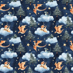 Baby dragon fantasy nursery fabric close-up texture detail