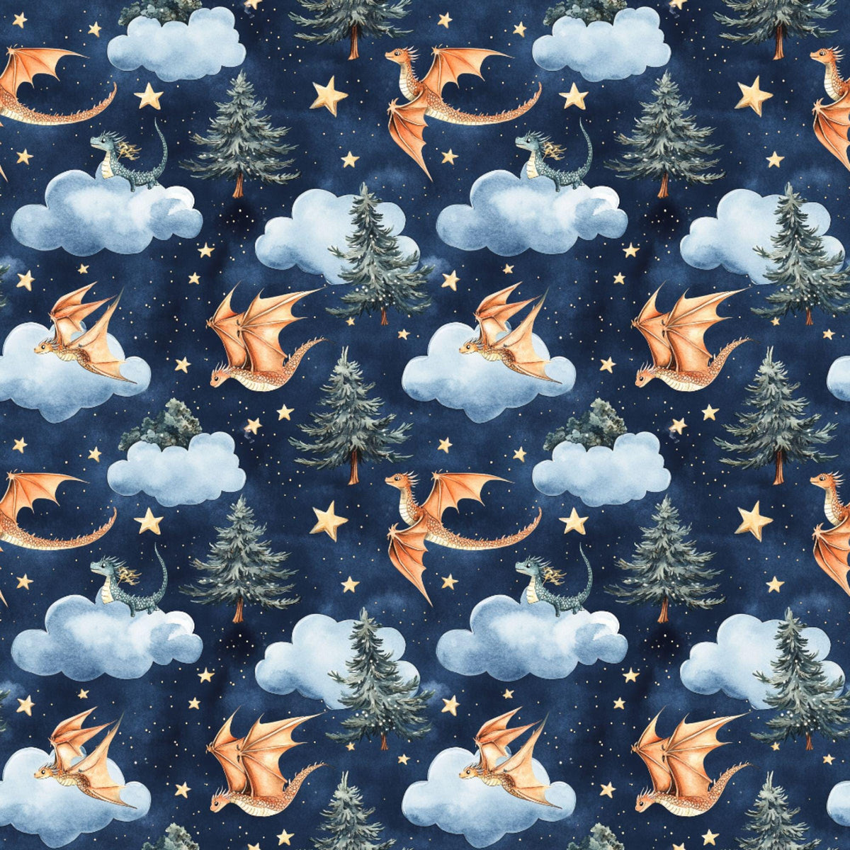 Baby dragon fantasy nursery fabric close-up texture detail