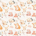 Baby bear family nursery fabric