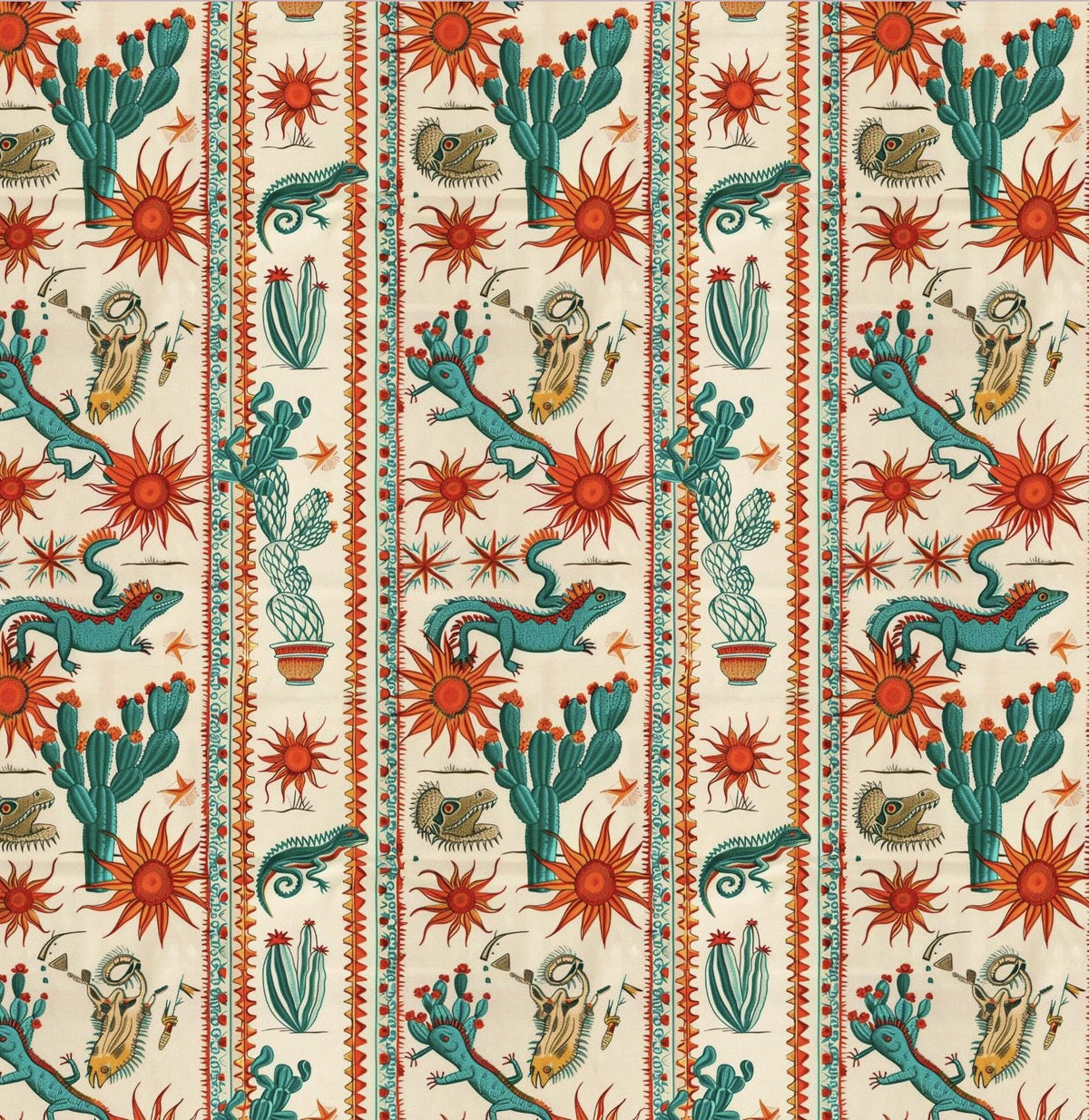 Mexican desert southwestern fabric detail view