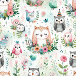Cute owl kids fabric