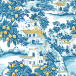 Mediterranean lemon grove fabric close-up texture detail
