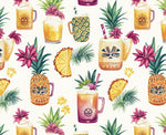 Hawaiian tiki cup fabric close-up texture detail