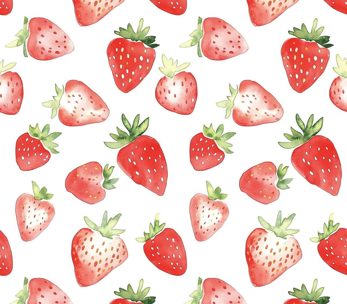 Watercolor strawberry fabric