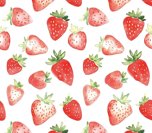 Watercolor strawberry fabric