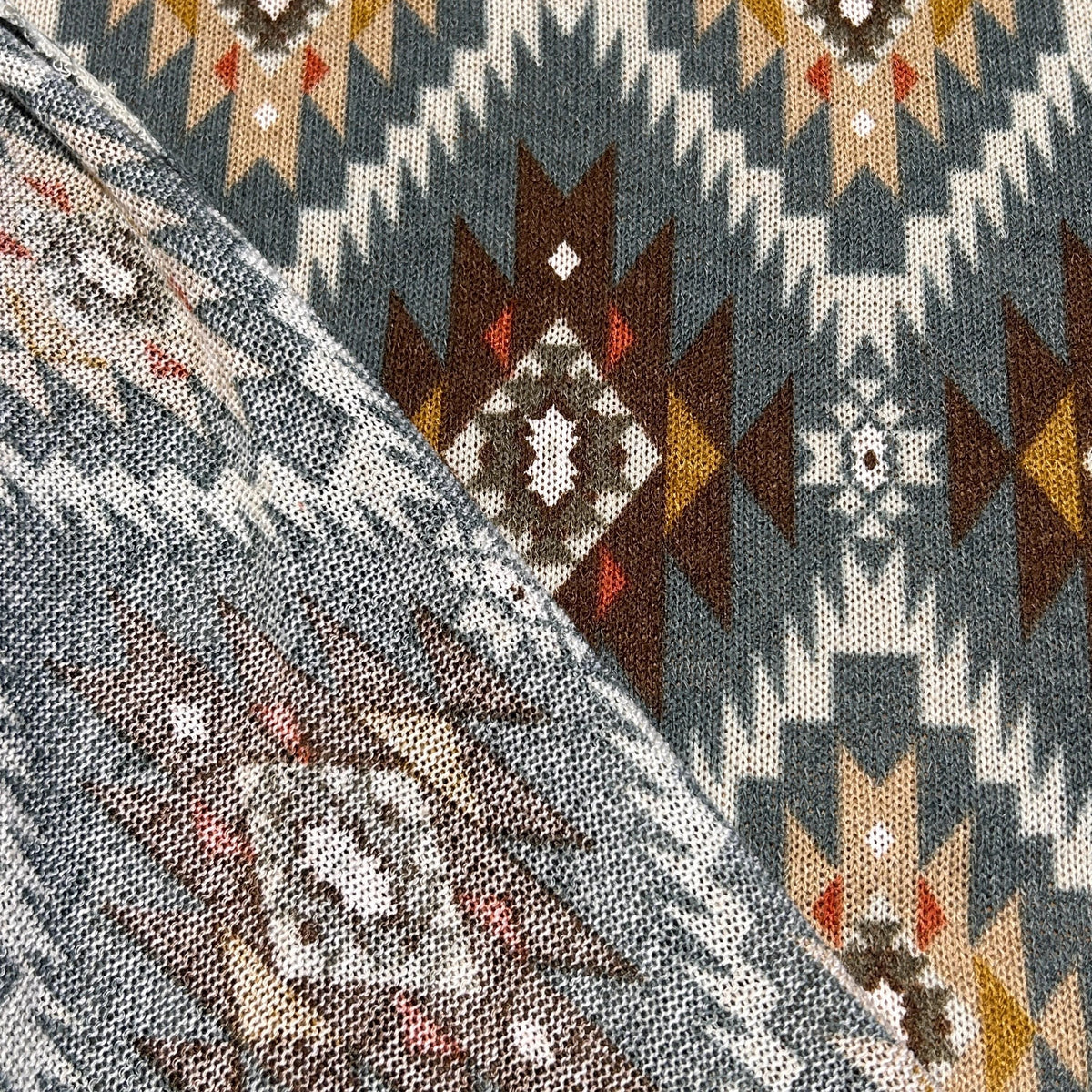Southwestern aztec tapestry fabric detail view