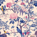 Wisteria bird chinoiserie fabric