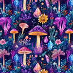 Mushroom crystal botanical fabric close-up texture detail