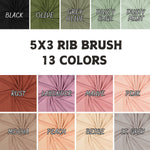 5x3 brushed dty rib knit fabric flat lay view