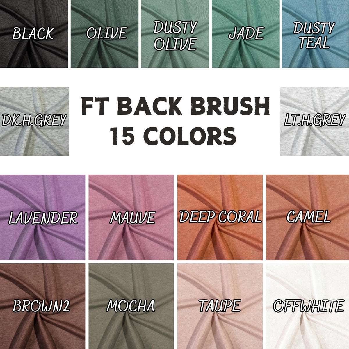 Brushed back french terry fabric flat lay view