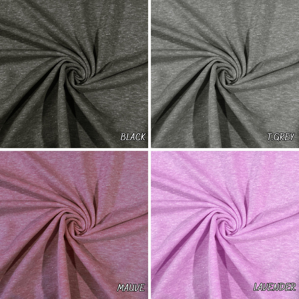 Tri-color french terry fabric flat lay view