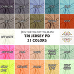Tri-blend jersey knit fabric detail view
