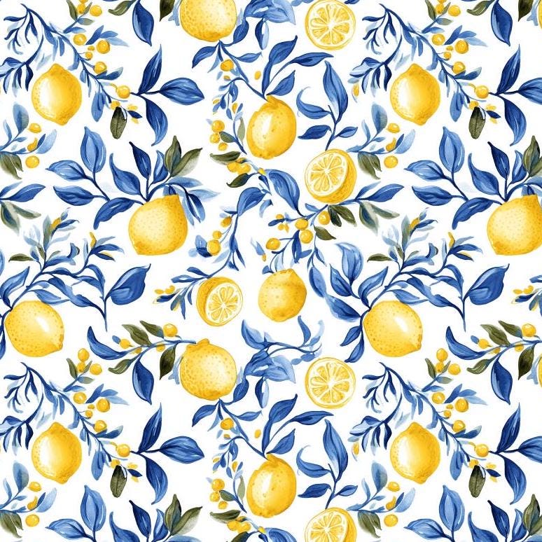 Italian lemon tree fabric close-up texture detail