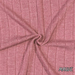 Pink band rib knit fabric flat lay view